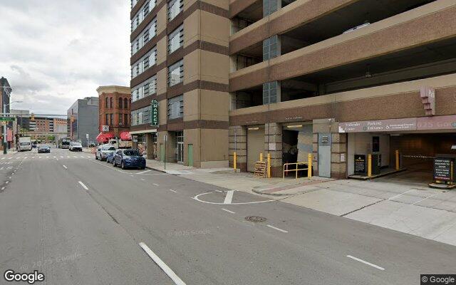 Street view of Millender Center Food Plaza